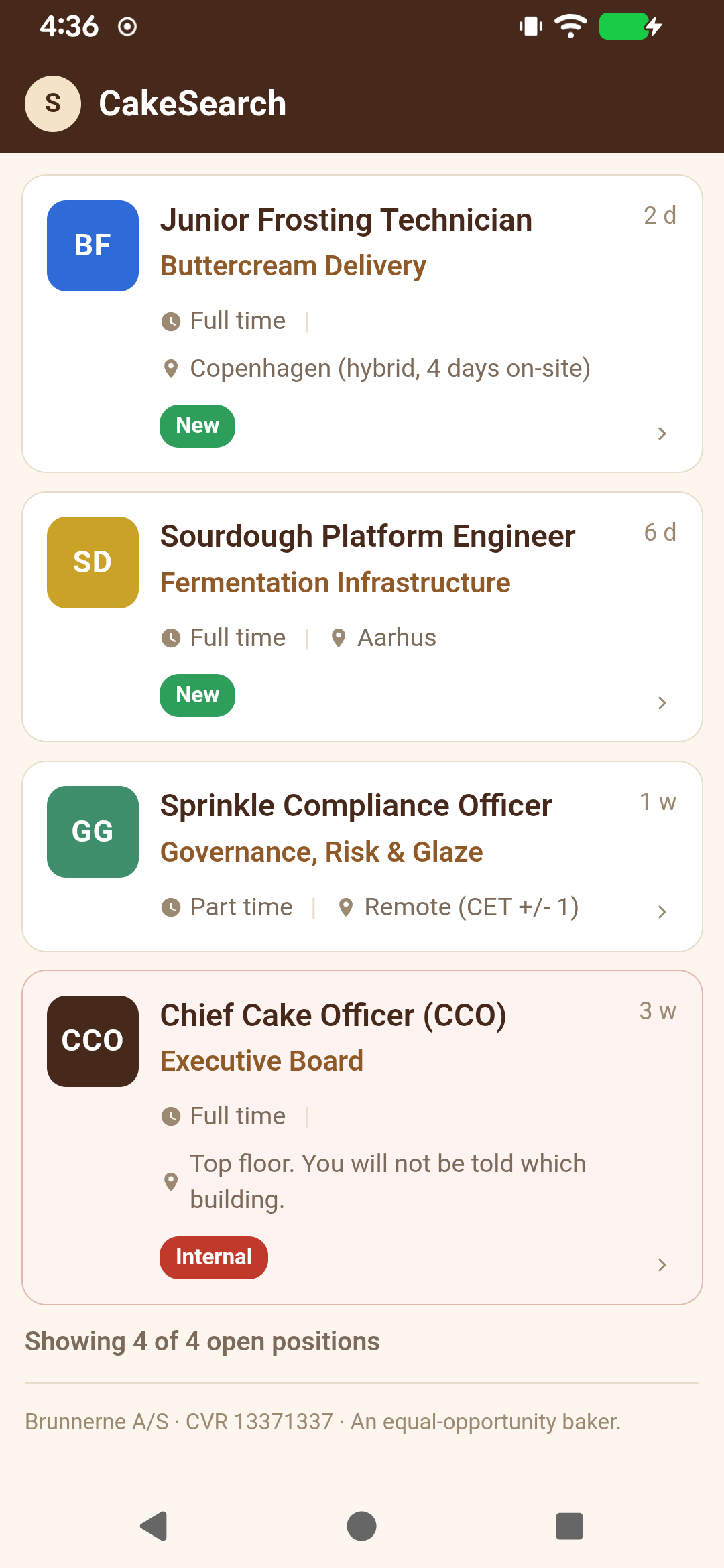 CakeSearch role editing animation
