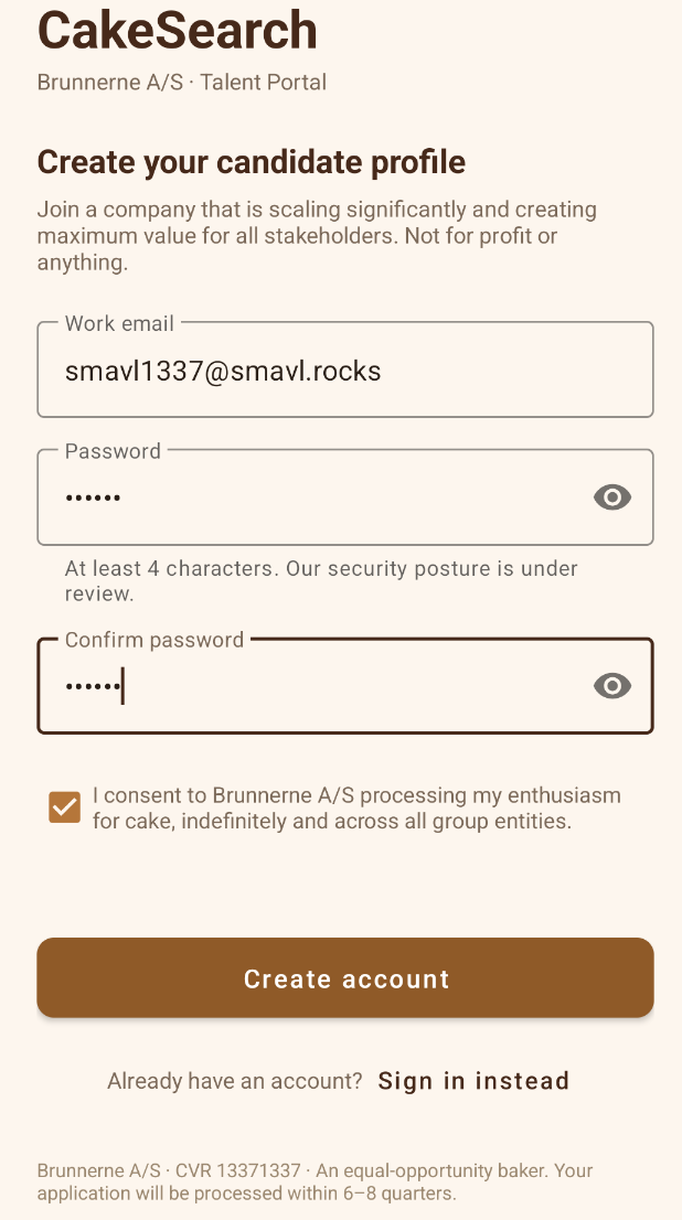 CakeSearch application screen