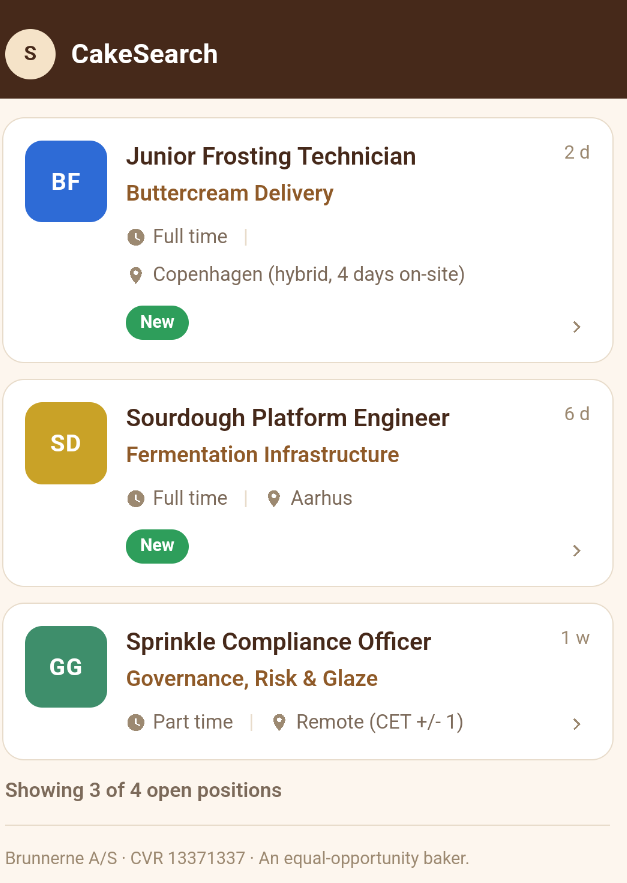 CakeSearch application screen